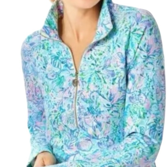 Lilly Pulitzer Tops - Lily Pulitzer 1/2 zip Popover Beach Skipper Shells Starfish Pullover